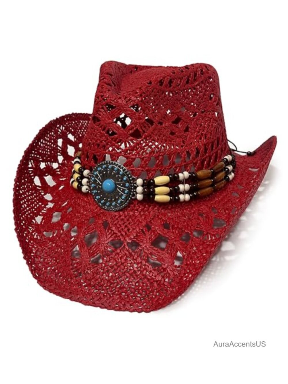 Unisex Straw Cowboy Hat Wide Brim Western Sun Hat